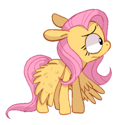 Size: 459x466 | Tagged: safe, artist:pinkiespresent, fluttershy, pegasus, pony, g4, cute, female, floppy ears, looking away, mare, profile, sad, shyabetes, simple background, solo, spread wings, standing, transparent background, wings, wings down