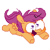 Size: 100x100 | Tagged: safe, artist:pinkiespresent, scootaloo, pegasus, pony, g4, female, flying, happy, pixel art, smiling, solo