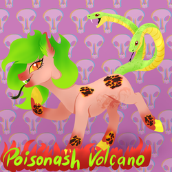 Size: 1000x1000 | Tagged: safe, artist:angexci, oc, oc only, oc:poisonash volcano, original species, pony, abstract background, reference sheet, solo