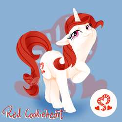 Size: 1000x1000 | Tagged: safe, artist:angexci, oc, oc only, oc:red cookieheart, pony, unicorn, reference sheet, solo
