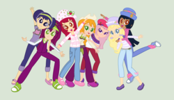 Size: 2330x1342 | Tagged: safe, artist:noreencreatesstuff, artist:toybonnie54320, human, equestria girls, g4, angel cake (strawberry shortcake), annie oatmeal, barely eqg related, base used, clothes, cowboy hat, crepes suzette, crossover, equestria girls style, equestria girls-ified, ginger snap (strawberry shortcake), hat, raspberry torte (strawberry shortcake), shoes, strawberry shortcake, strawberry shortcake (character)