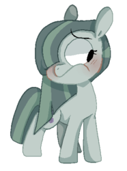 Size: 346x466 | Tagged: safe, artist:pinkiespresent, marble pie, earth pony, pony, g4, blushing, cute, female, frown, marblebetes, mare, simple background, solo, transparent background