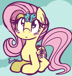 Size: 3796x4000 | Tagged: safe, artist:skeolan, fluttershy, butterfly, pegasus, pony, g4, blushing, cute, female, high res, mare, prone, shyabetes, sitting, solo