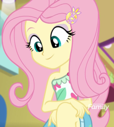 Size: 966x1080 | Tagged: safe, screencap, fluttershy, equestria girls, equestria girls specials, g4, my little pony equestria girls: better together, my little pony equestria girls: spring breakdown, cropped, cute, female, geode of fauna, magical geodes, solo