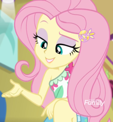 Size: 997x1080 | Tagged: safe, screencap, fluttershy, equestria girls, equestria girls specials, g4, my little pony equestria girls: better together, my little pony equestria girls: spring breakdown, cropped, female, flat colors, geode of fauna, magical geodes, solo, stupid sexy fluttershy