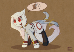 Size: 1684x1190 | Tagged: safe, artist:ruby dusk, oc, oc only, earth pony, pony, female, incubator (species), kyubey, mare, puella magi madoka magica, simple background, solo
