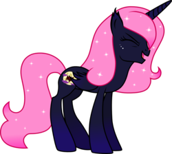 Size: 1471x1319 | Tagged: safe, artist:chipmagnum, oc, oc only, oc:hallow skye, alicorn, pony, g4, female, mare, simple background, solo, transparent background