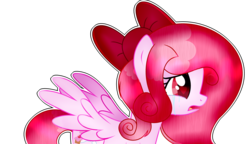 Size: 4169x2395 | Tagged: safe, artist:rachelclaradrawz, oc, oc only, oc:dreamy pink, pegasus, pony, bow, crying, hair bow, simple background, solo, transparent background