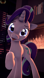 Size: 1080x1920 | Tagged: safe, artist:loveslove, starlight glimmer, pony, unicorn, g4, 3d, :p, cute, female, glimmerbetes, looking at you, mare, raised hoof, silly, smiling, solo, source filmmaker, tongue out