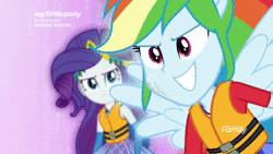Size: 1920x1080 | Tagged: safe, screencap, rainbow dash, rarity, equestria girls, equestria girls specials, g4, my little pony equestria girls: better together, my little pony equestria girls: spring breakdown, animated, female, oh yeah, ponied up, sound, super ponied up, webm