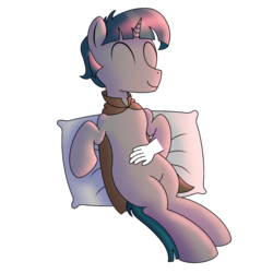 Size: 1000x1000 | Tagged: safe, artist:cappie, stygian, pony, unicorn, g4, bellyrubs, cloak, clothes, cute, disembodied hand, hand, male, pillow, simple background, solo, stallion, stygianbetes, transparent background