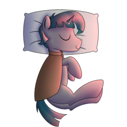 Size: 1000x1000 | Tagged: safe, artist:cappie, stygian, pony, unicorn, g4, cloak, clothes, cute, male, pillow, simple background, sleeping, solo, stallion, stygianbetes, transparent background