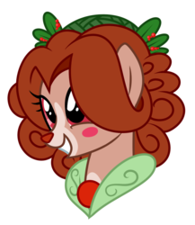 Size: 800x922 | Tagged: safe, artist:crystal-tranquility, deer pony, original species, pond pony, bust, female, ghost of christmas present, portrait, simple background, solo, transparent background