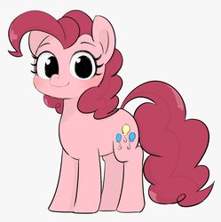 Size: 1023x1029 | Tagged: safe, artist:manachaaaaaaaa, pinkie pie, earth pony, pony, g4, blushing, cute, diapinkes, female, looking at you, mare, simple background, smiling, solo, white background