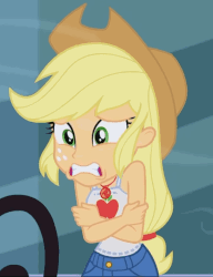 Size: 888x1155 | Tagged: safe, screencap, applejack, equestria girls, g4, my little pony equestria girls: better together, street chic, animated, chattering teeth, cold, cold weather, cropped, cute, female, freezing, gif, jackabetes, shivering, sleeveless, solo, wind, wind blowing
