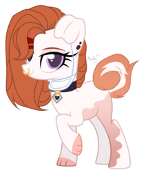 Size: 1280x1491 | Tagged: safe, artist:mint-light, artist:mintoria, oc, oc only, oc:agatha, dog pony, original species, base used, female, nose piercing, nose ring, piercing, simple background, solo, transparent background