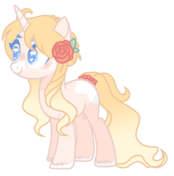 Size: 1000x1008 | Tagged: safe, artist:bxby-mochi, oc, oc only, pony, unicorn, female, flower, flower in hair, mare, simple background, solo, transparent background