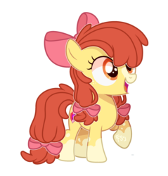 Size: 2310x2418 | Tagged: safe, artist:foxysparkle, apple bloom, earth pony, pony, g4, adorabloom, alternate design, alternate hairstyle, base used, cute, female, high res, simple background, solo, transparent background, weapons-grade cute