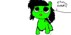 Size: 500x250 | Tagged: safe, artist:sven the exalted, oc, oc only, oc:filly anon, pony, cute, female, filly, looking at you, solo, text