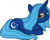 Size: 1675x1351 | Tagged: safe, artist:lightning stripe, derpibooru exclusive, oc, oc only, oc:moonlight dream, pony, unicorn, g4, blue coat, blue mane, cutie mark, female, horn, lidded eyes, long tail, lying, lying down, mare, orange eyes, show accurate, simple background, smiling, solo, straight hair, transparent background