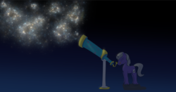 Size: 1297x678 | Tagged: safe, oc, oc only, pony, male, solo, space, stallion, stars, telescope, tongue out