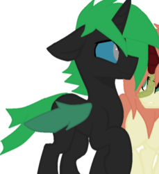 Size: 379x414 | Tagged: safe, artist:beanehponeh, edit, oc, oc only, oc:tip, changeling, base used, changeling oc, green changeling