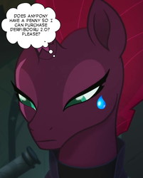 Size: 572x710 | Tagged: safe, edit, edited screencap, screencap, tempest shadow, pony, g4, my little pony: the movie, april fools 2019, crying, female, mare, sad, solo, thought bubble