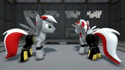 Size: 728x410 | Tagged: safe, artist:ask-the-out-buck-pony, oc, oc:knight fire, pony, 3d, clothes, source filmmaker, sports, wrestling, wrestling ring