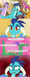 Size: 1000x2514 | Tagged: safe, artist:emositecc, crackle, mina, princess ember, prominence, smolder, dragon, g4, comic, crack shipping, crember, dialogue, disgusted, disturbed, do not want, dragon lord ember, dragoness, dreamworks, ember is not amused, female, heart eyes, lesbian, madagascar (dreamworks), madagascar: escape 2 africa, meme, moto moto, oh crap, shipping, smiling, this will not end well, unamused, wingding eyes