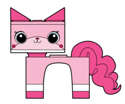 Size: 2000x1664 | Tagged: safe, artist:arcturus-fyre, pinkie pie, g4, crossover, lego, simple background, the lego movie, transparent background, unikitty