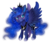 Size: 510x434 | Tagged: safe, artist:mad-cryime, princess luna, alicorn, pony, g4, blushing, chest fluff, chibi, constellation, constellation hair, crown, cute, ear fluff, ethereal mane, female, hoof shoes, jewelry, leg fluff, lidded eyes, lunabetes, mare, regalia, simple background, solo, starry mane, transparent background