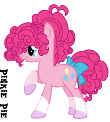 Size: 879x967 | Tagged: safe, artist:x-dainichi-x, pinkie pie, earth pony, pony, g4, alternate design, alternate hairstyle, bow, female, mare, simple background, solo, tail bow, transparent background