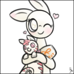 Size: 606x606 | Tagged: safe, artist:ryxingeir, oc, oc only, oc:boo, oc:rampage, fallout equestria, fallout equestria: project horizons, cake, fanfic art, food, heart, plushie, seaponified, snack cake, species swap
