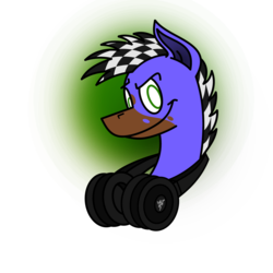 Size: 4000x4000 | Tagged: safe, artist:checkered, oc, oc only, oc:checkered, earth pony, pony, bust, headphones, looking at you, male, portrait, simple background, solo, transparent background
