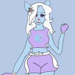 Size: 2000x2000 | Tagged: safe, artist:melodiamelody, trixie, equestria girls, g4, belly button, clothes, exeron fighters, exeron gloves, exeron outfit, high res, midriff, pony ears, sports bra