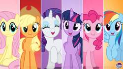 Size: 2048x1152 | Tagged: safe, applejack, fluttershy, pinkie pie, rainbow dash, rarity, twilight sparkle, alicorn, pony, g4, mane six, twilight sparkle (alicorn)