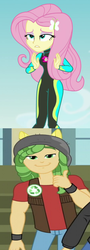 Size: 466x1292 | Tagged: safe, edit, edited screencap, screencap, flash sentry, fluttershy, sandalwood, equestria girls, equestria girls specials, g4, my little pony equestria girls: better together, my little pony equestria girls: forgotten friendship, my little pony equestria girls: friendship games, female, geode of fauna, magical geodes, male, offscreen character, sandalshy, shipping, straight