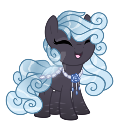Size: 1280x1380 | Tagged: safe, artist:crystal-tranquility, oc, oc only, oc:whispering rose, original species, pond pony, pony, deviantart watermark, eyes closed, female, filly, obtrusive watermark, simple background, smiling, solo, transparent background, watermark