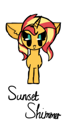 Size: 1500x2668 | Tagged: safe, anonymous artist, derpibooru exclusive, sunset shimmer, pony, unicorn, g4, digital art, simple background, transparent background