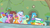 Size: 1920x1080 | Tagged: safe, screencap, berry bliss, gallus, november rain, ocellus, peppermint goldylinks, sandbar, silverstream, smolder, yona, changedling, changeling, dragon, earth pony, griffon, hippogriff, pegasus, pony, unicorn, yak, g4, interseason shorts, teacher of the month (episode), board game, clock, dragoness, female, friendship student, male, mare, student six