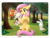 Size: 1600x1200 | Tagged: safe, artist:scheadar, angel bunny, fluttershy, scorbunny, g4, apple tree, crossover, cute, female, hug, jealous, pokemon sword and shield, pokémon, shyabetes, smiling, tree