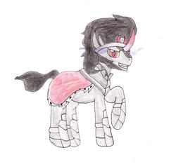 Size: 2093x1958 | Tagged: safe, artist:jeannedu30, artist:lulow, king sombra, pony, g4, the crystal empire, cape, clothes, crown, jewelry, male, regalia, smiling, solo, stallion, teeth, traditional art