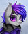 Size: 1446x1764 | Tagged: safe, artist:pridark, oc, oc only, oc:afternight, bat pony, pony, bat pony oc, bust, commission, cute, headphones, looking at you, portrait, purple eyes, smiling, solo