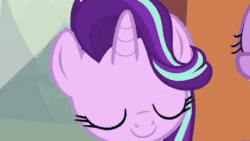 Size: 1000x562 | Tagged: safe, screencap, starlight glimmer, pony, g4, eyes closed, face, gif, non-animated gif