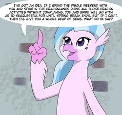 Size: 1943x1837 | Tagged: safe, artist:chedx, silverstream, comic:the weekend wager, g4, bet, commission, cropped, school of friendship