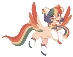 Size: 1950x1518 | Tagged: safe, artist:aegann, oc, oc only, oc:crayola, pegasus, pony, colored wings, female, mare, multicolored wings, simple background, solo, transparent background