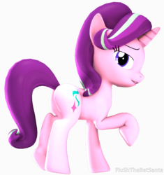 Size: 3850x4088 | Tagged: safe, artist:flushthebatsanta, starlight glimmer, pony, unicorn, g4, 3d, butt, female, glimmer glutes, looking at you, mare, open mouth, plot, raised hoof, source filmmaker