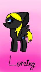 Size: 1500x2668 | Tagged: safe, anonymous artist, derpibooru exclusive, oc, oc only, oc:loveing, pegasus, pony, digital art, gradient background, solo