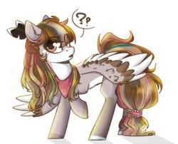 Size: 1252x1011 | Tagged: safe, artist:cloud-fly, oc, oc only, oc:lyah, pegasus, pony, colored wings, eye clipping through hair, feather, female, mare, multicolored wings, simple background, solo, transparent background