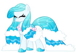 Size: 2984x2078 | Tagged: safe, artist:crystal-tranquility, oc, oc only, original species, pond pony, eyes closed, female, high res, simple background, solo, transparent background